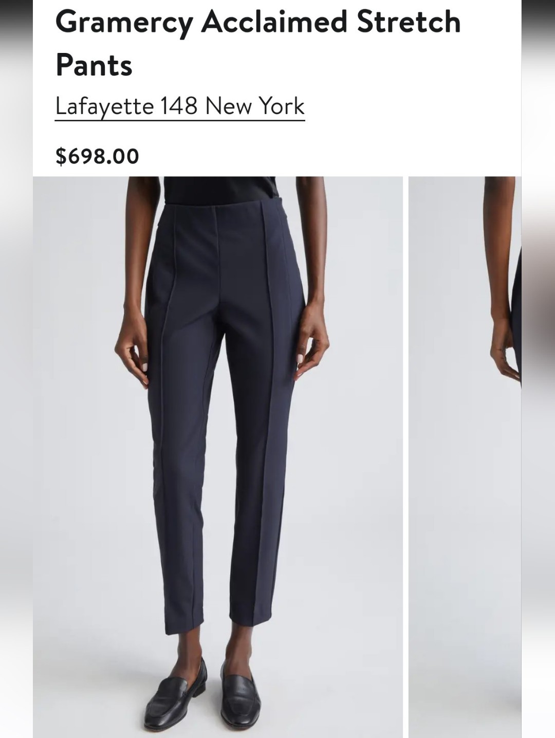 Gramercy Acclaimed Stretch Pant Lafayette 148 New York Sz M(8-10) Ink